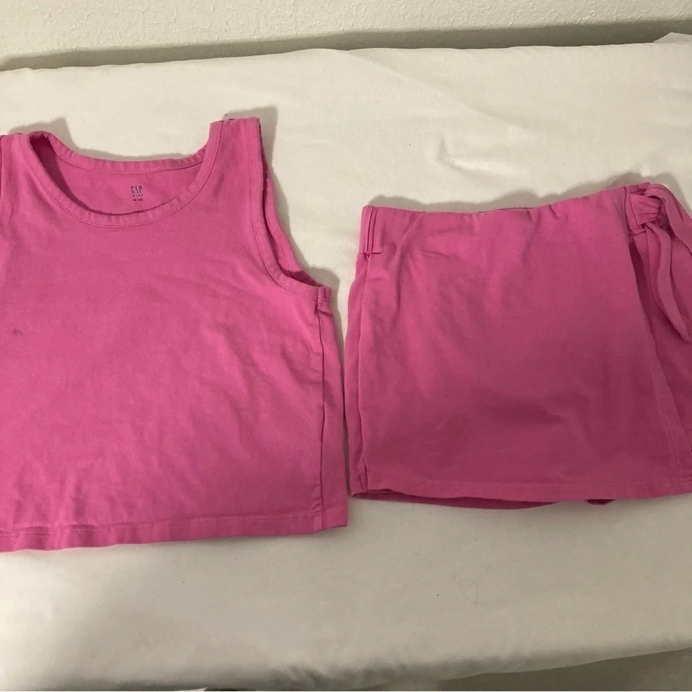 Gap Kids Girls Top Med (8) Skort S (6-7) Two-Piece Outfit Set Pink Everyday